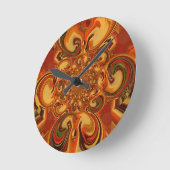 Draaiend patroon: tinten Sinaasappel, bruin en gro Ronde Klok (Hoek)