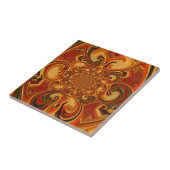 Draaiend patroon: tinten Sinaasappel, bruin en gro Tegeltje (Zijkant)