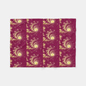 Draaiend rood en geel patroon fleece deken (Voorkant (Horizontaal))