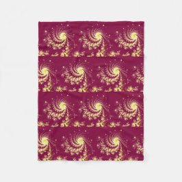 Draaiend rood en geel patroon fleece deken