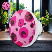 Draaiend roze en rood design keramische knop