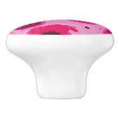 Draaiend roze en rood design keramische knop (Zijkant)