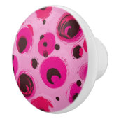 Draaiend roze en rood design keramische knop (Rechts)