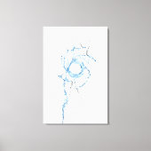 Draaiend water spettert in blauwe en grijze tinten canvas afdruk (Voorkant)