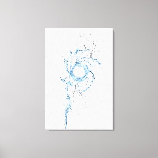 Draaiend water spettert in blauwe en grijze tinten canvas afdruk (Voorkant)