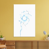 Draaiend water spettert in blauwe en grijze tinten canvas afdruk (Insitu (Woonkamer))