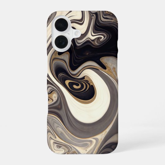 Draaiend zwart iPhone 16 hoesje (Achterkant)