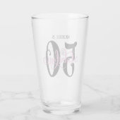 Draaiende 50 & Fabulous Verjaardag met Naam, Heet Glas (Achterkant)