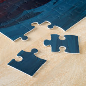 Draaiende abstracte compositie van een kleurperfec legpuzzel (Zijkant)