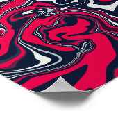 Draaiende Abstracte Kunst in Rood, Zwart & Wit Poster (Hoek)
