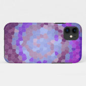 Draaiende Abstracte Paarse Mozaïek Case-Mate iPhone Case (Achterkant (horizontaal))