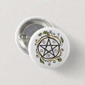 Draaiende bladeren Pentacle Ronde Button 3,2 Cm (Voorkant /achterkant)