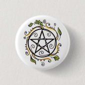 Draaiende bladeren Pentacle Ronde Button 3,2 Cm (Voorkant)