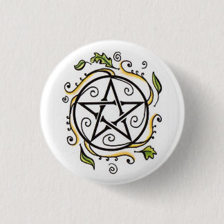 Draaiende bladeren Pentacle Ronde Button 3,2 Cm