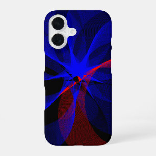 Draaiende Blauwe Accent Geometrische iPhone 16 Hoe Hoesje