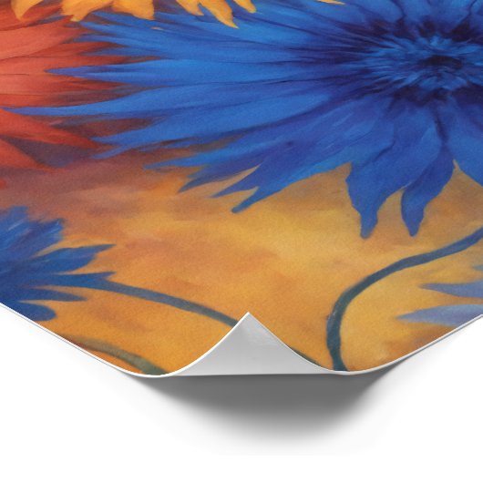 Draaiende bloemen poster (Hoek)