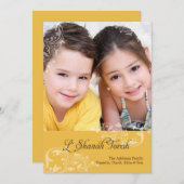 Draaiende bloemen Rosh Hashanah Foto Flat Card Feestdagenkaart (Voorkant / Achterkant)