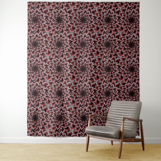 DRAAIENDE BLOEMENPATRONE   WANDKLEED (In situ)
