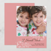 Draaiende bloemmotieven Rosh Hashanah fotokaart Feestdagenkaart (Voorkant / Achterkant)