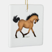Draaiende Buckskin Horse of Pony Equestrian Charm Keramisch Ornament (Rechts)