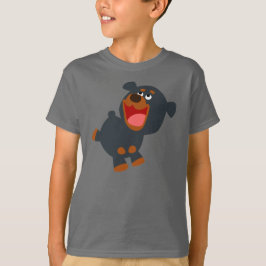 Draaiende Cartoon Baby Rottweiler Children T-Shirt