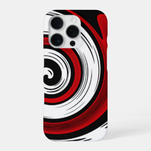 Draaiende cirkel moderne zwarte rode witte kleuren iPhone 16 pro hoesje