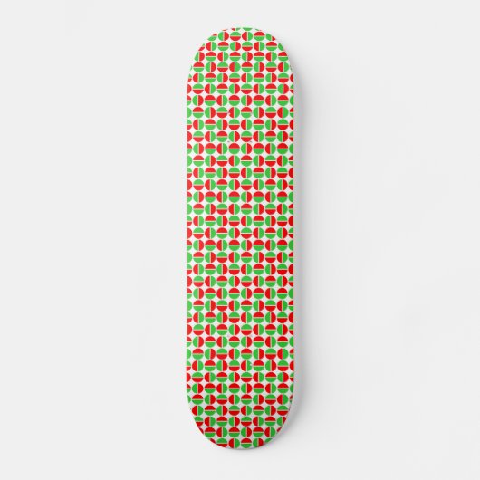 Draaiende Cirkels - Rood en Groen Persoonlijk Skateboard (Voorkant)