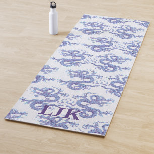 Draaiende Draak in Blauw en Paars Gepersonaliseerd Yogamat