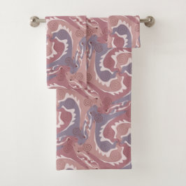 Draaiende draden 2 oude roze washanddoekset bad handdoek