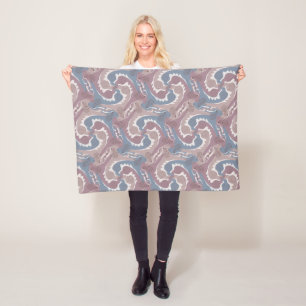 Draaiende draden Tesselation Blue Grey Blanket 1 Fleece Deken