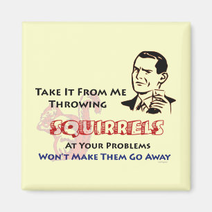 Draaiende eekhoorns Retro Humor koelkast Magnet