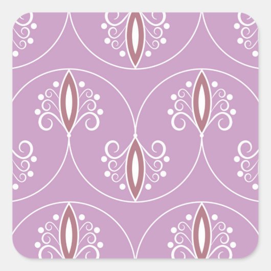 Draaiende elegantie: vintage geometrisch vierkante sticker (Voorkant)