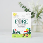 Draaiende FORD Golf Boy Golfing Par-t-shirt 4e Ver Briefkaart (Staand voorkant)