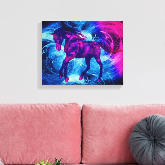Draaiende fractals Fantasy Paard Canvas Afdruk (Insitu (Woonkamer))
