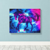 Draaiende fractals Fantasy Paard Canvas Afdruk (Insitu (Houten vloer))