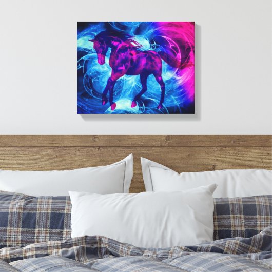 Draaiende fractals Fantasy Paard Canvas Afdruk (Insitu (Slaapkamer))