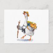 Draaiende gans met rugzak en Binocles Briefkaart (Voorkant)