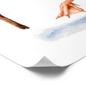 Draaiende gans met rugzak en Binocles Poster (Hoek)