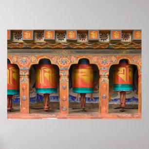Draaiende gebeds wielen poster