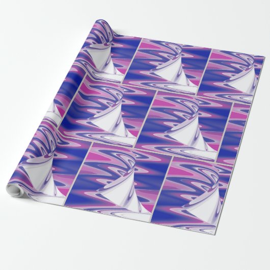 Draaiende golven cadeaupapier (Uitgerold)