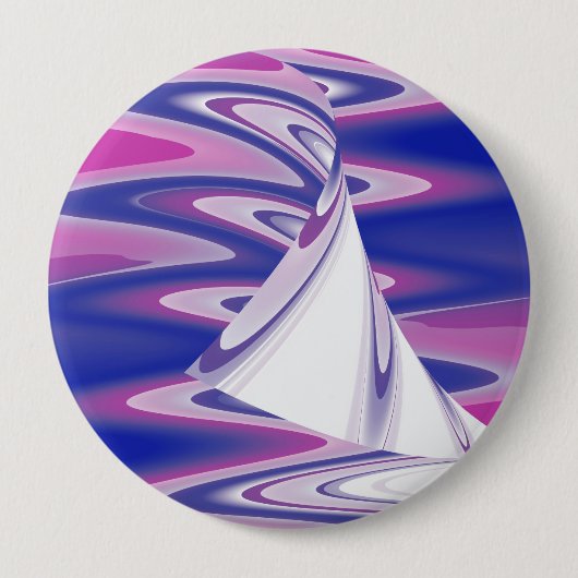 Draaiende golven ronde button 4,0 cm (Voorkant)