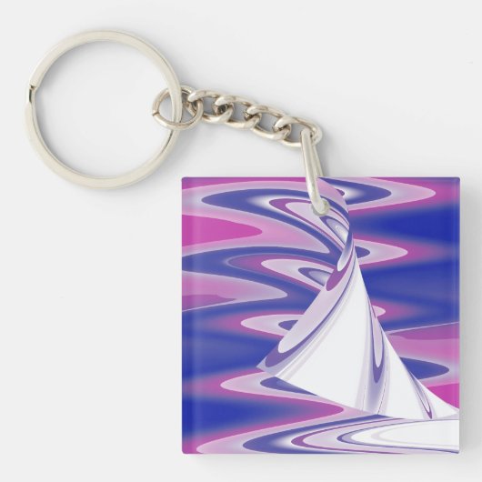 Draaiende golven sleutelhanger (voorkant)