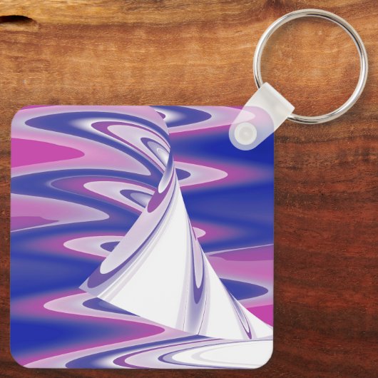 Draaiende golven sleutelhanger (Achterkant)