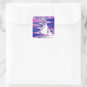 Draaiende golven vierkante sticker