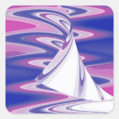 Draaiende golven vierkante sticker (Voorkant)