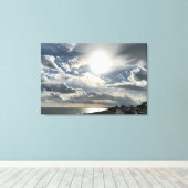 Draaiende hemden boven Hythe Bay Kent. Canvas Afdruk (Insitu (Houten vloer))