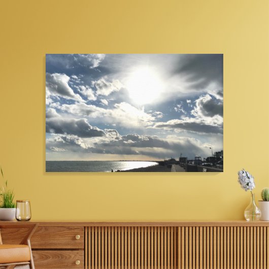 Draaiende hemden boven Hythe Bay Kent. Canvas Afdruk (Insitu (Woonkamer))