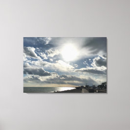 Draaiende hemden boven Hythe Bay Kent. Canvas Afdruk