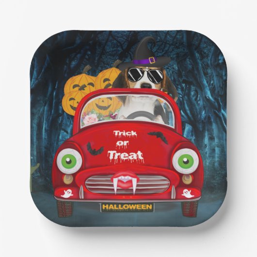 Draaiende hond van de beagle papieren bordje (Voorkant)