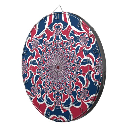 Draaiende Kaleidoscoop Art Print Dartbord (Voorkant Rechts)